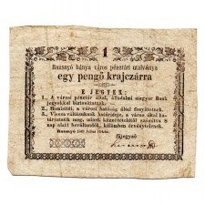 Rozsnyó 1 Pengő krajczárra 1849 eltérő keret és beváltandók