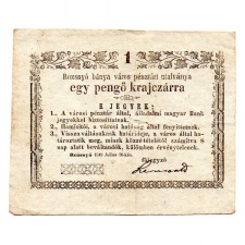 Rozsnyó 1 Pengő krajczárra 1849 keret, beváltandók, vízjel, NAGY