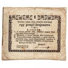 Rozsnyó 1 Pengő krajczárra 1849 varosi és vizsza NAGY méret