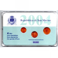 San Marino EURO forgalmi sor 1 - 2 - 5  Cent 2004 