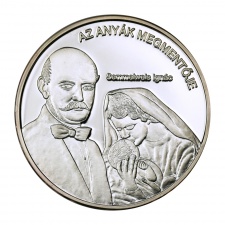 Semmelweis Ignác színezüst emlékérem Nemzetünk nagyjai sorozat