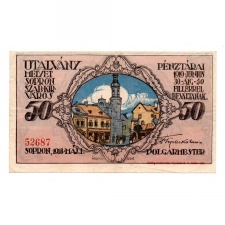 Sopron Város 50 Fillér Utalvány 1918 VF