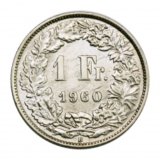 Svájc ezüst 1 Frank 1960 B