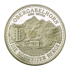 Svájc Ober Gabelhorn színezüst emlékérem