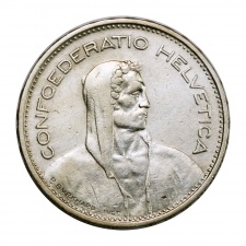 Svájc ezüst 5 Frank 1933 B