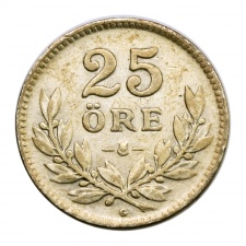 Svédország ezüst 25 Öre 1938 G