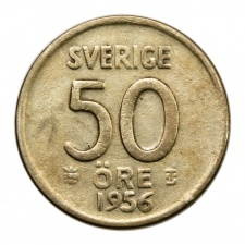 Svédország ezüst 50 Öre 1956 TS