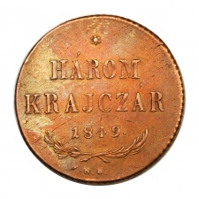 Szabadságharc 3 Krajcár 1849 N-B