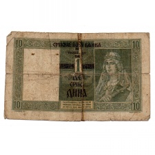 Szerbia 10 Dinár Bankjegy 1941 P22