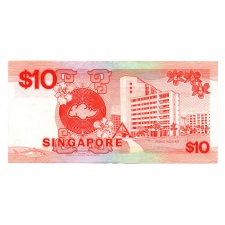 Szingapúr 10 Dollár Bankjegy 1988 P20