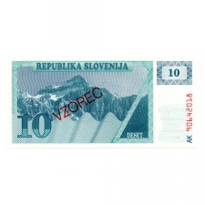 Szlovénia 10 Tolar Bankjegy 1990 P4s1 MINTA