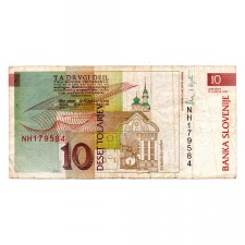 Szlovénia 10 Tolar Bankjegy 1992 P11a