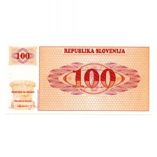 Szlovénia 100 Tolar Bankjegy 1990 P6s1 MINTA