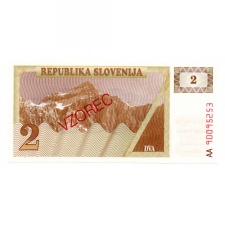 Szlovénia 2 Tolar Bankjegy 1990 P2s1 MINTA