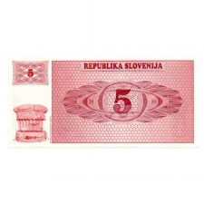 Szlovénia 5 Tolar Bankjegy 1990 P3a
