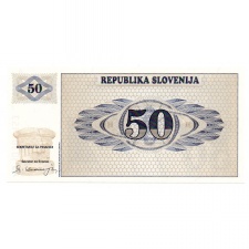 Szlovénia 50 Tolar Bankjegy 1990 P5s1 MINTA