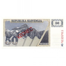 Szlovénia 50 Tolar Bankjegy 1990 P5s1 MINTA