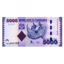 Tanzánia 5000 Shilling Bankjegy 2015 P43b