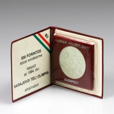 Téli Olimpia Sarajevo 500 Forint 1984 BU díszcsomagolásban ezüst