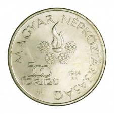 Téli Olimpia Sarajevo 500 Forint 1984 BU díszcsomagolásban ezüst