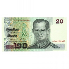 Thaiföld 20 Baht Bankjegy 2003 P109a-75 Emlékkiadás