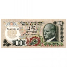 Törökország 100 Lira Bankjegy 1972 P189a E sorozat