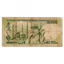 Törökország 10000 Lira Bankjegy 1989 P200