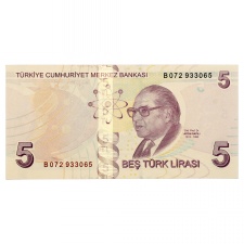 Törökország 5 Líra Bankjegy 2009 P222b