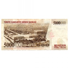 Törökország 5000000 Lira Bankjegy 1997 P210b