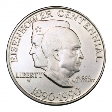 USA Eisenhower Jubilleumi Silver Dollár 1990 BU díszdobozban