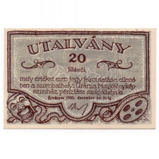 Uránia 20 Fillér utalvány Szombathely 1920