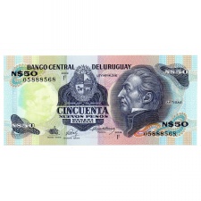 Uruguay 50 Peso Bankjegy 1988 F sorozat P61A