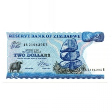 Zimbabwe 2 Dollár Bankjegy 1983 P1b