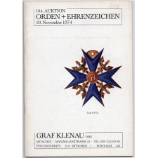 Graf Klenau Kitüntetés és jelvények aukciós katalógus 9 db 