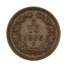 Ferenc József 5/10 Krajcár 1863 B