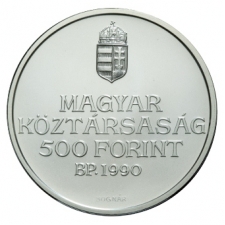 1990 Kölcsey Ferenc ezüst 500 Forint, BU