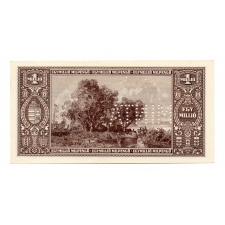 1 Millió Milpengő Bankjegy 1946 MINTA perforációval