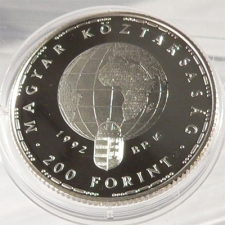 Veszélyeztetett Állatvilág 200 Forint 1992 PP Gólya ezüst