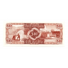 Guyana 10 Dollár Bankjegy 1989 P23d