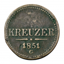 I. Ferenc József 3 Krajcár 1851 G gyártásihibás veret