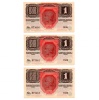 1 Korona Bankjegy 1916 Deutschösterreich sorszámkövető 3 db UNC