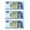 1000 Forint Bankjegy Millennium 2000 DA EF sorszámkövető 3db