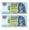 1000 Forint Bankjegy Millennium 2000 DA gEF-aUNC hajtatlan 2db
