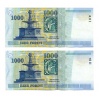 1000 Forint Bankjegy Millennium 2000 DB aEF sorszámkövető pár