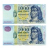 1000 Forint Bankjegy Millennium 2000 DB gEF sorszámkövető pár