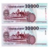 10000 Forint Bankjegy 2007 MINTA, AB azonos sorszám 0000100