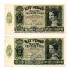 2 Pengő Bankjegy 1940 sorszámkövető 2 db