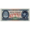 20 Forint Bankjegy 1957 MINTA lyukasztás és bélyegzés C137