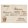 1867-es 15 Krajcáros ajánlott levélen EPERJES bélyegzéssel 