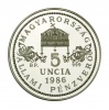 Magyarország Állami Pénzverő 5 Uncia ezüst emlékérem 1986